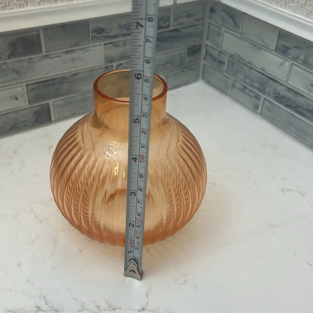 Elegant Peach Color Glass Vase 💥 ‼️PRICE DROP‼️